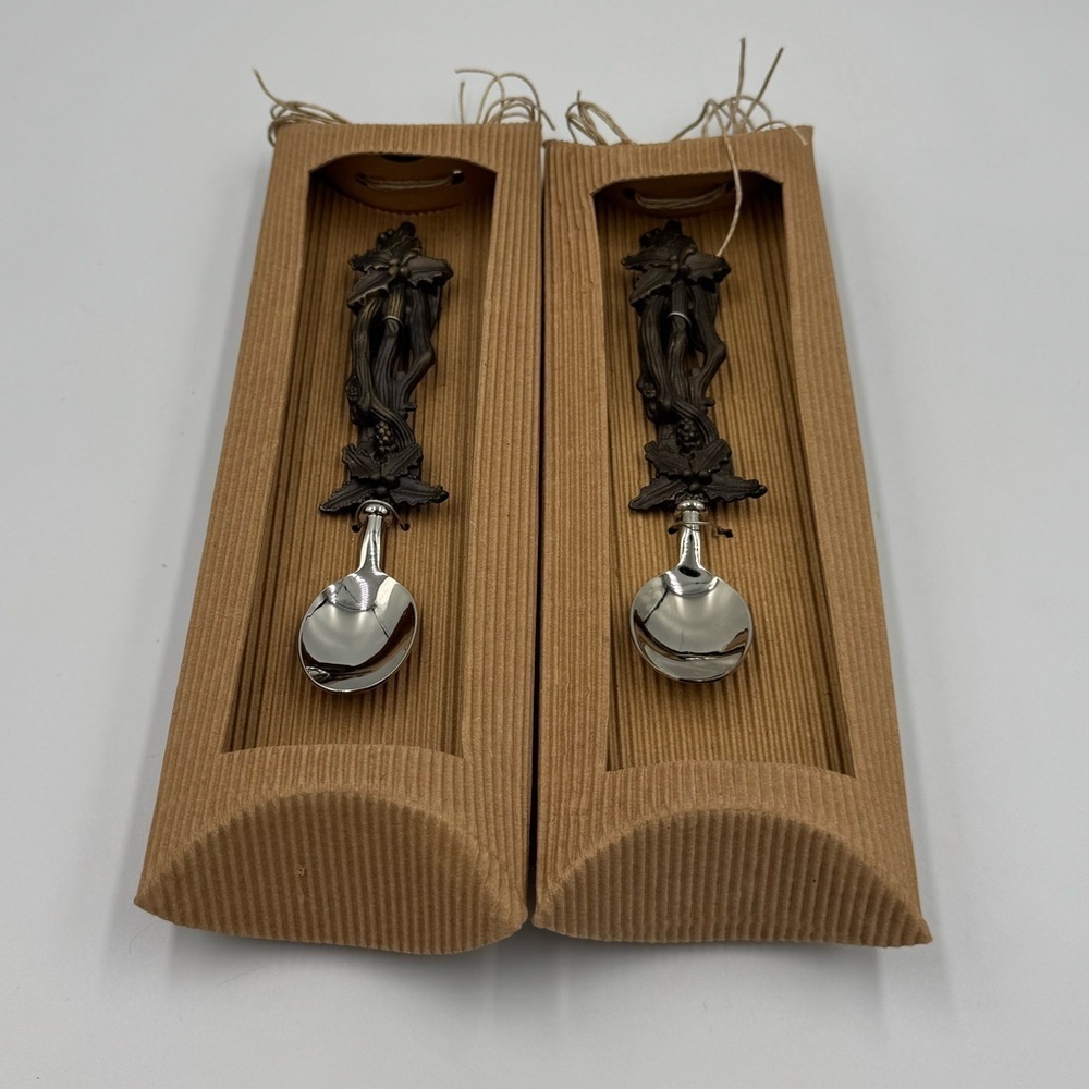 NWT 2 Mud Pie Holliberrie Demi Spoons - Picture 2 of 6